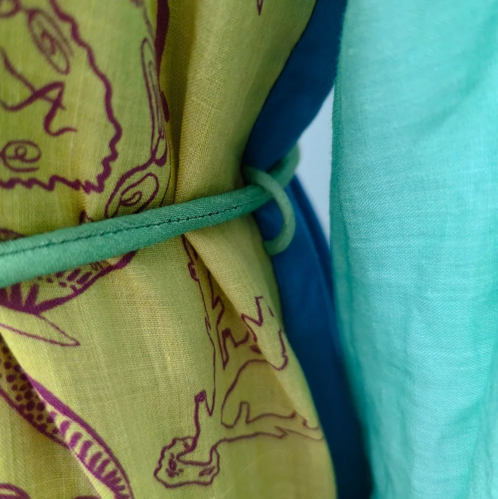 ALEMAIS surrealist summer ramie shirt dress - Picture 15 of 16